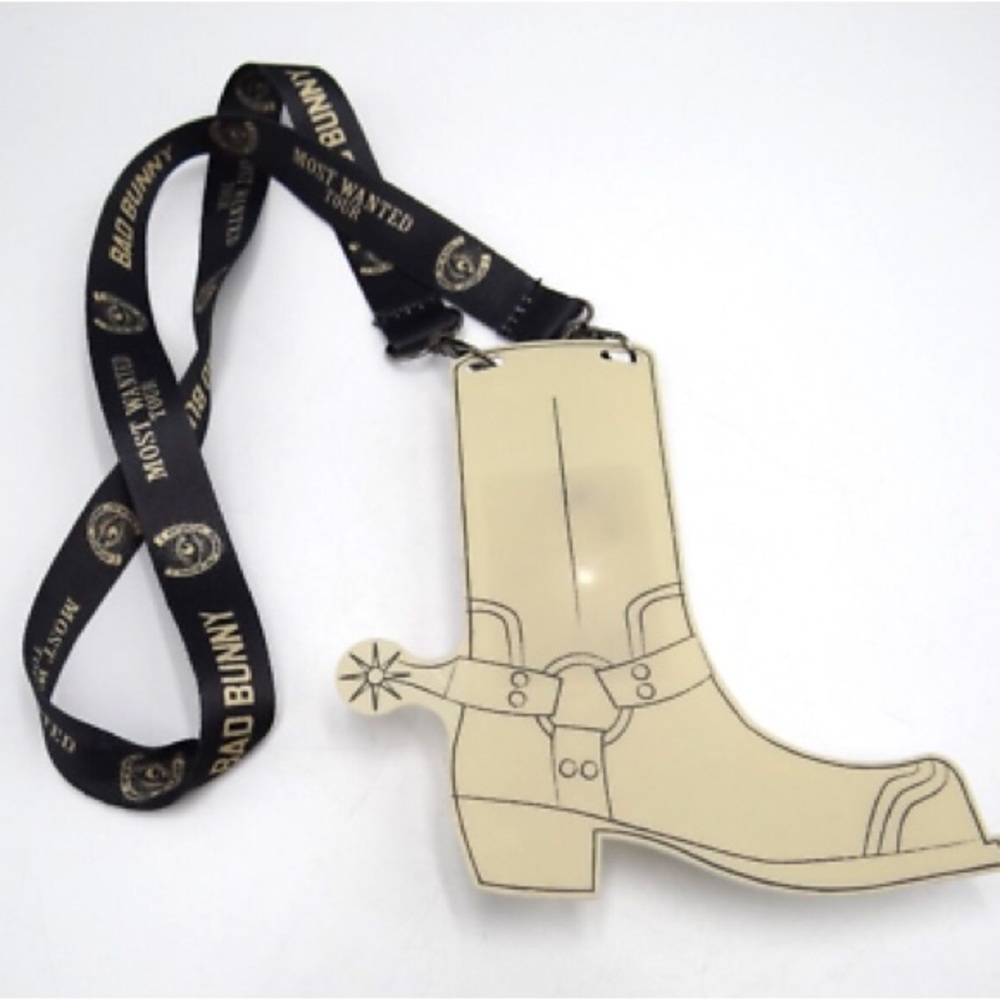 Bad Bunny Most Wanted Tour 2024 Concert Cowboy Boot Necklace Lanyard